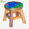 children's wooden stool blue elephant jungle set uk