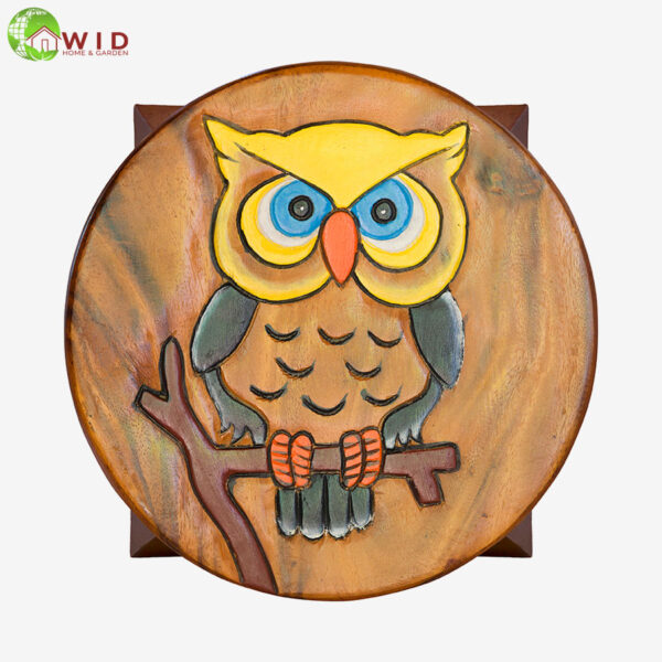 children's wooden stool owl uk