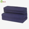 Double Folded Meditation Seat cotton linen fabric plain dark blue UK
