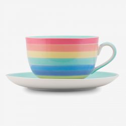 Rainbow pastel Large cup saucer