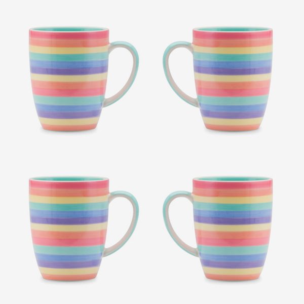 Rainbow mug 10oz Pastel set of 4