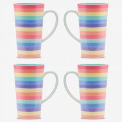 Rainbow Mug 17oz Pastel x 4
