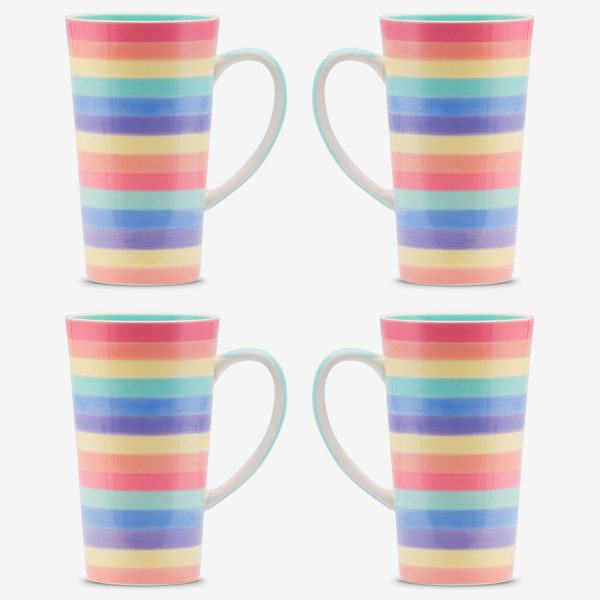 Rainbow Mug 17oz Pastel x 4