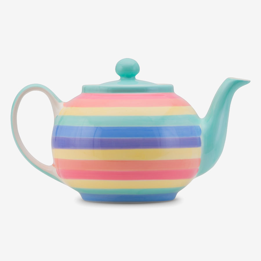 Rainbow teapot Pastel large