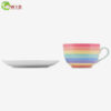 rainbow cup and saucer pastel single uk