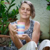 rainbow pastel mug 17 oz with lady