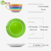 rainbow cup and saucer single uk measurements