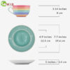 rainbow cup and saucer pastel single uk measurements