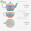 Rainbow Teapot for one pastel uk measurements