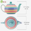 rainbow pastel teapot measurements .7 litres