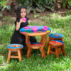 children's wooden stools and table ocean set uk