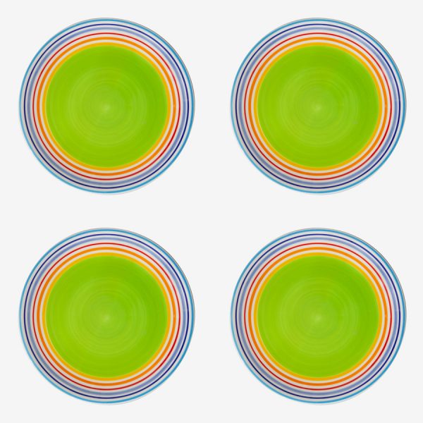 Rainbow dinner plate 10.75 " pack 4 .