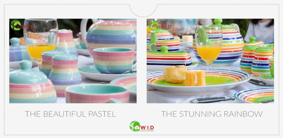 Exclusive rainbow ceramic tableware sets