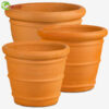 Large terra-cotta garden pots, sold separately