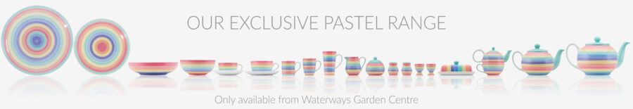 Rainbow ceramic tableware. UK