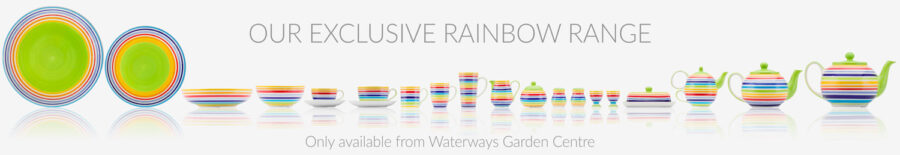 Rainbow ceramic tableware, UK