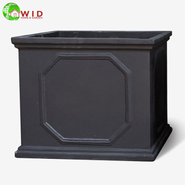 Giant Square Garden Pot. Black