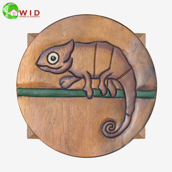 childrens wooden stool chameleon
