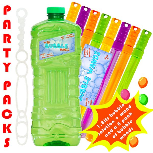 party pack 1.8 ltr bubble soloution with 8 wands uk